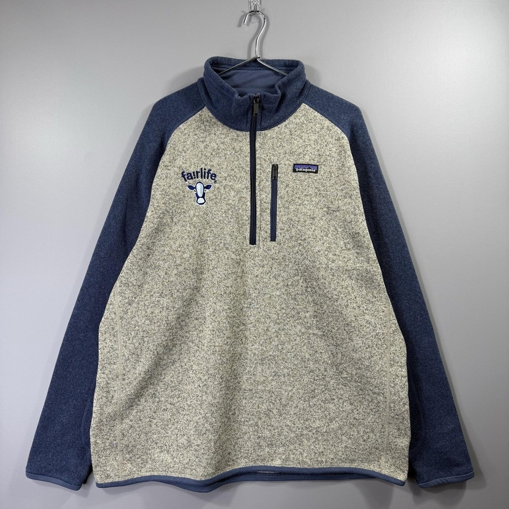 Patagonia Better Sweater Jacket Mens 2XL Gray 1/4 Zip Fleece Pullover Fairlife